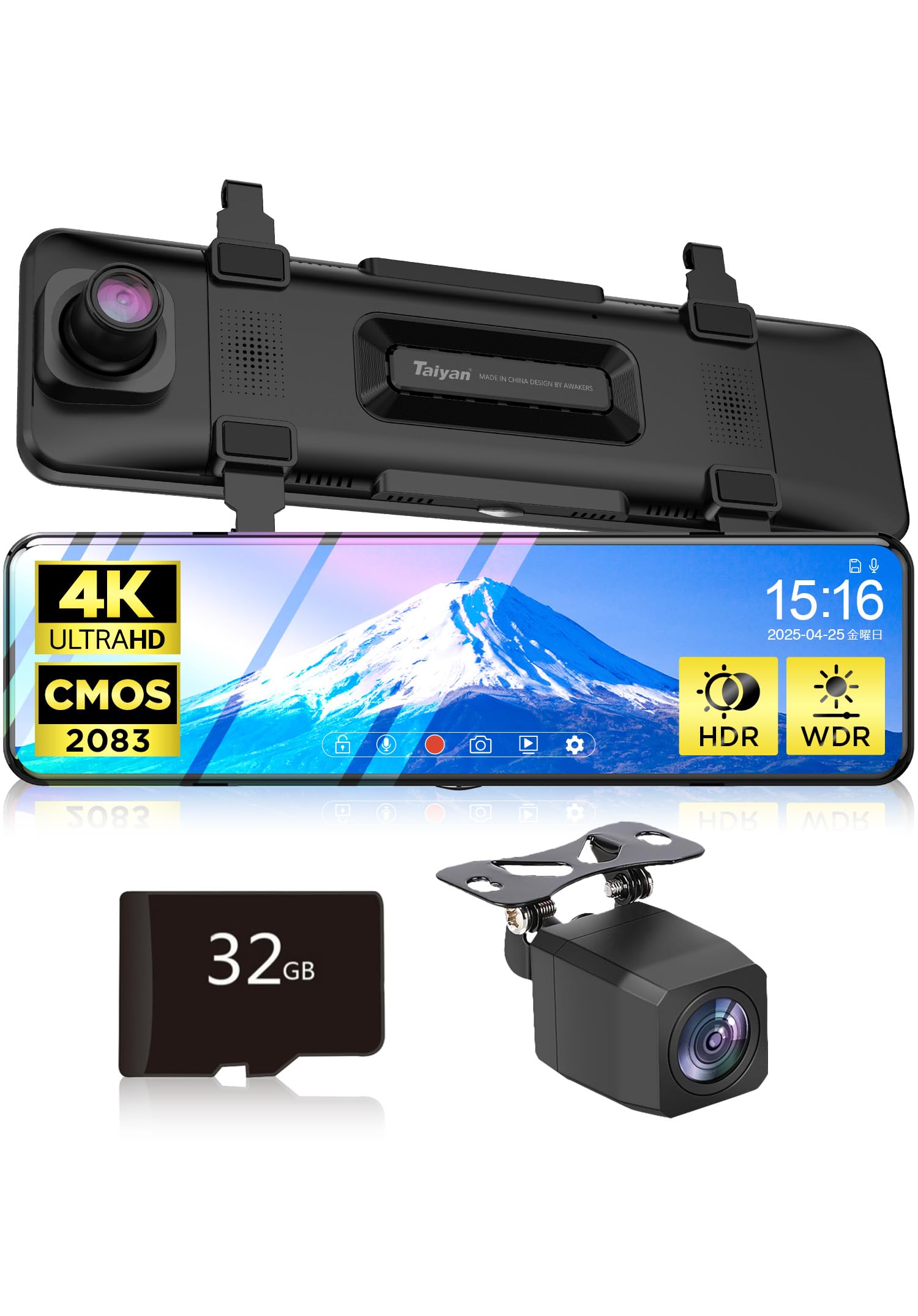 Qualitec Track Force Pro 2000 本体 Qualitec Track Force Pro 2000｜4Kミラー型ドラレコ 公式サイト